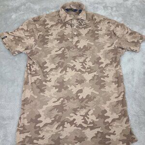 Polo Golf Ralph Lauren Short Sleeve Cotton Polo Shirt Mens Size Med‎ Brown Camo